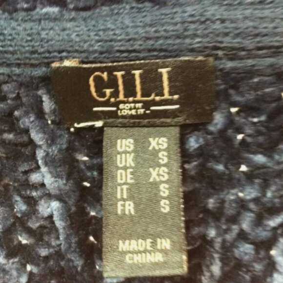 G.I.L.I CARDIGAN BLUE WITH FRINGE 1XXS LEFT! - Picture 5 of 11